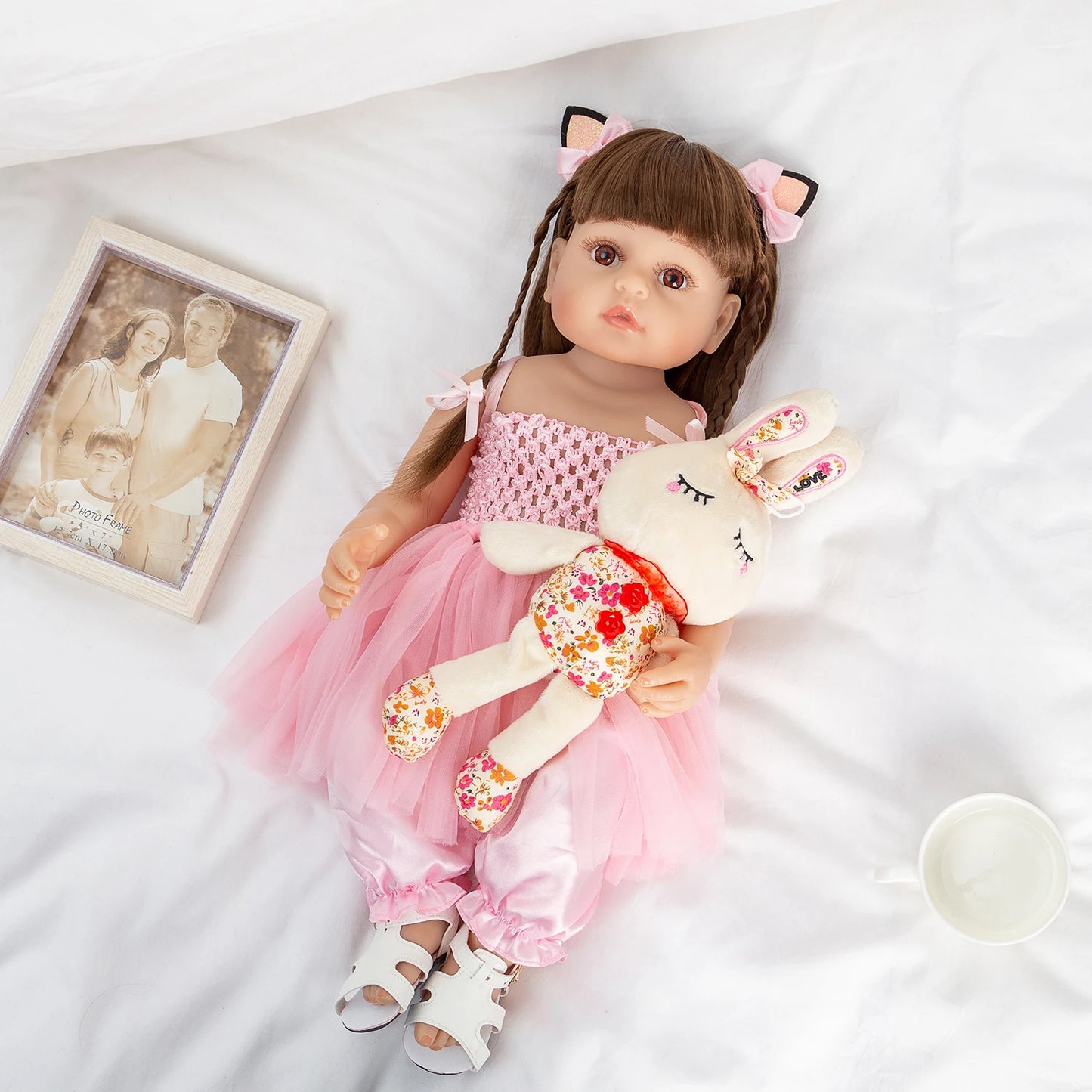 Boneca Reborn Girl 55cm Pink Princess