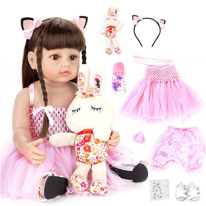 Boneca Reborn Girl 55cm Pink Princess