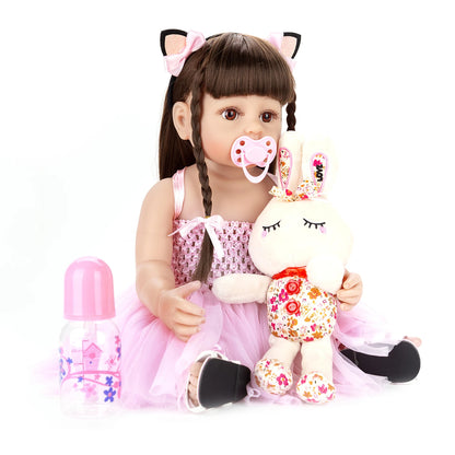 Boneca Reborn Girl 55cm Pink Princess